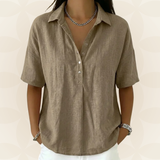 Sonja – Collared Blouse with Button Detail