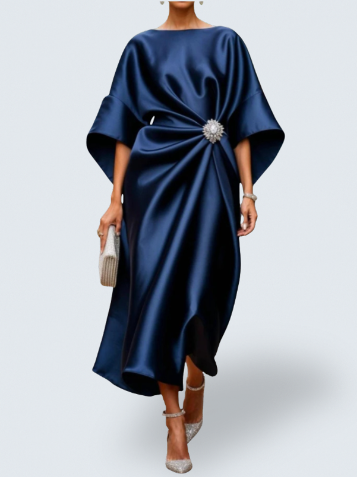 Elena™ | Shimmer Satin Long Dress