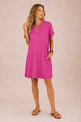 EVASHA™ – Casual Minimalist Round Neck Summer Dress