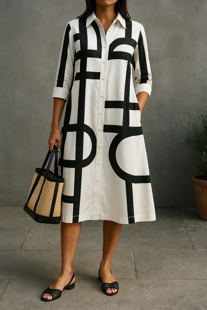 Jessica™ | Geometric Print Shirt Dress