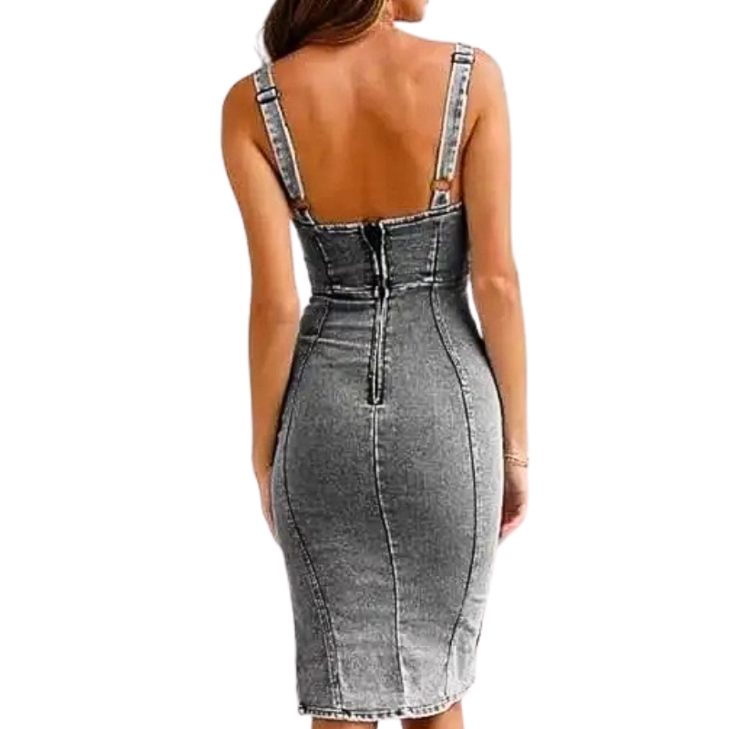 Tatiana™ | Slim-Fit Denim Midi Dress