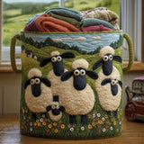 Rosie's Hand-Quilted Sheep Basket