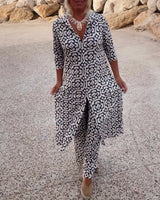 Laura | Button-Front Printed Set