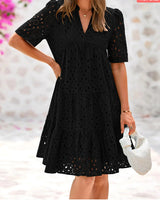 Rica™ | Chic Lace Ruffle Summer Dress