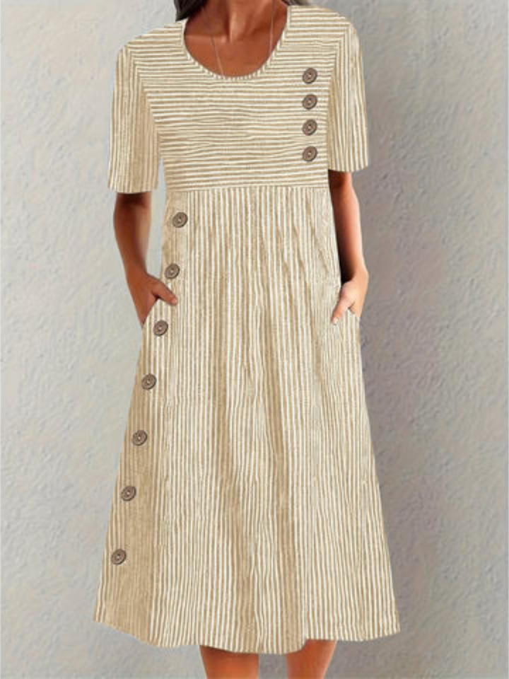 Aubrey™ | Striped Summer Midi Dress