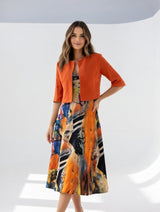 Lisa™ | Elegant Midi Dress with Knit Bolero