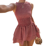Lacinda™ | Plaid Off-Shoulder Dress