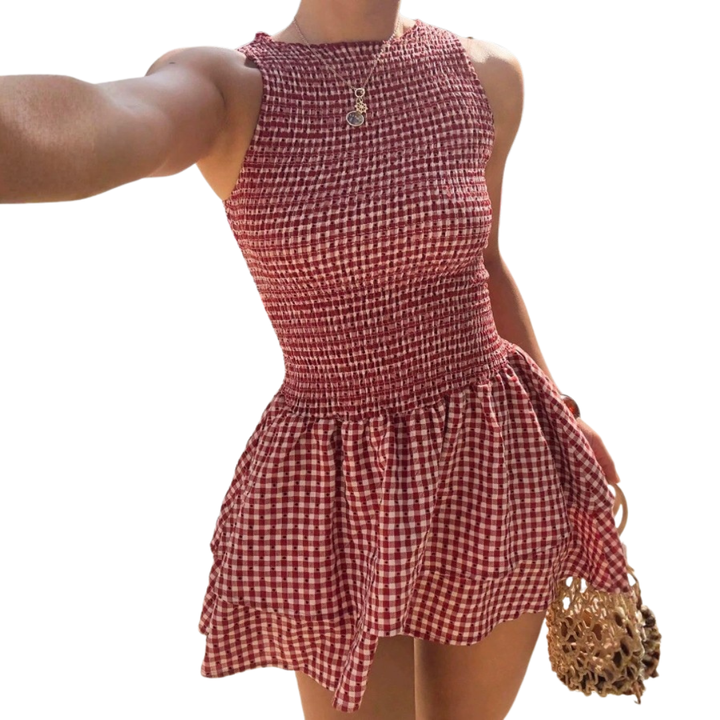 Lacinda™ | Plaid Off-Shoulder Dress
