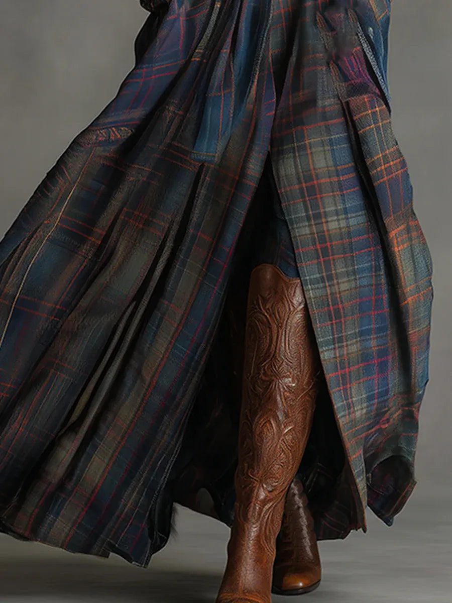 Jessica™ | Plaid Maxi Dress With Belt
