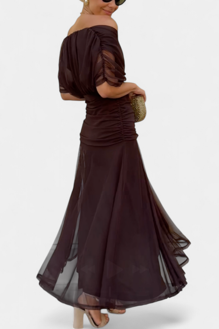 Ava™ | Long Floral V Neck Dress