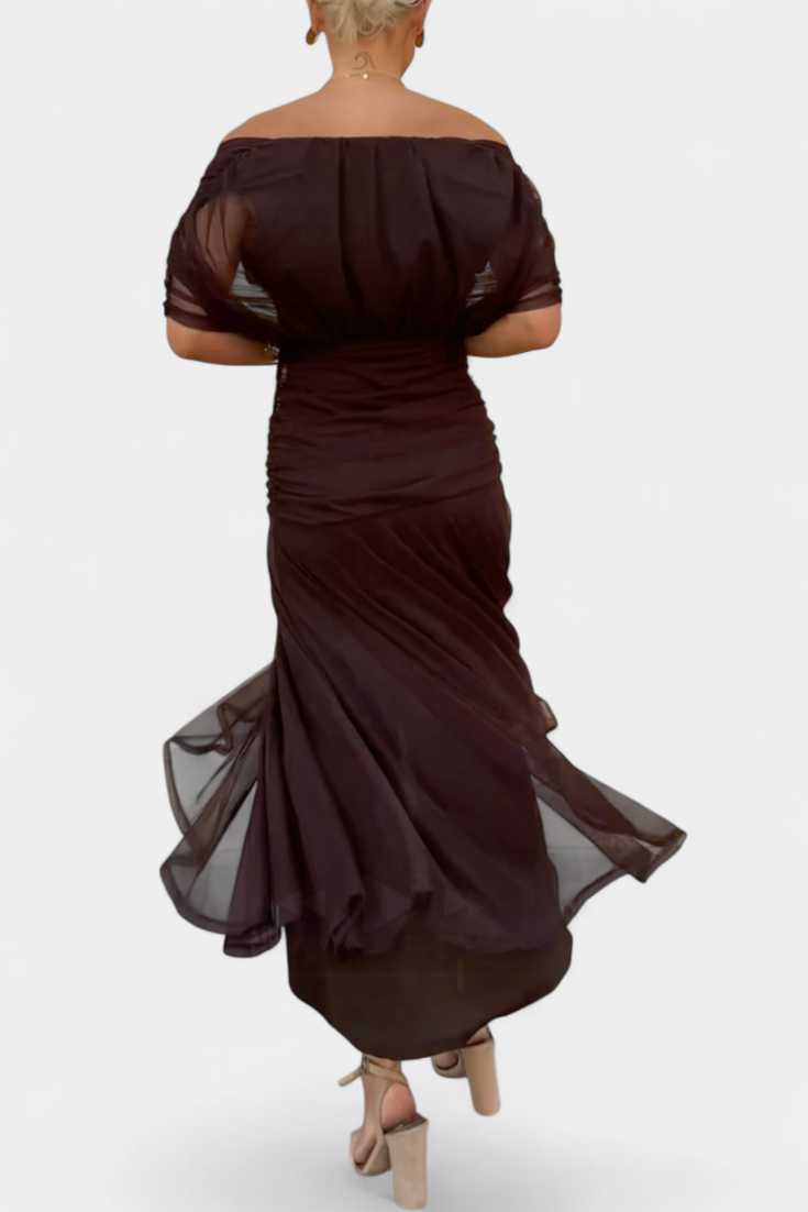 Ava™ | Long Floral V Neck Dress