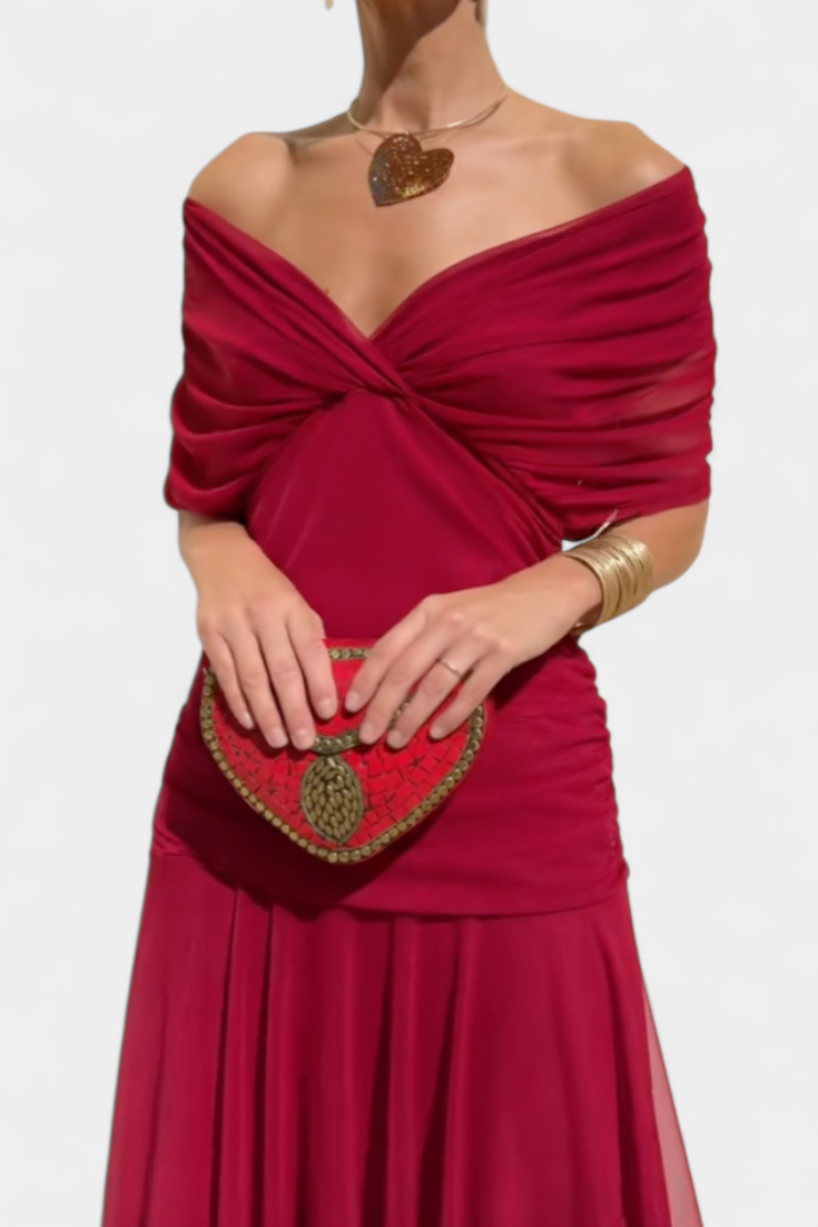 Ava™ | Long Floral V Neck Dress