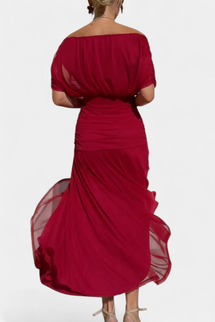 Ava™ | Long Floral V Neck Dress