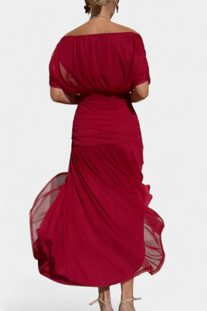 Ava™ | Long Floral V Neck Dress