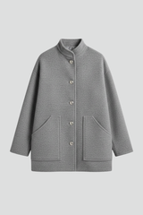 Women’s Bomber Jacket with Snap Closure and Ribbed Finishes