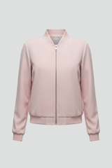 Women’s Bomber Jacket with Zipped Front and Straight Hem