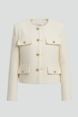 Women’s Cropped Jacket with Button Front