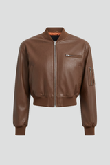 Women’s Cropped Jacket with Zip Closure