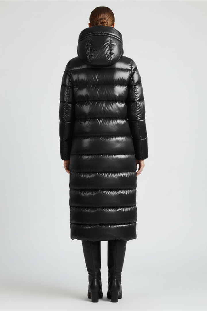 Women’s Hooded Jacket with Full Zip and Quilted Surface