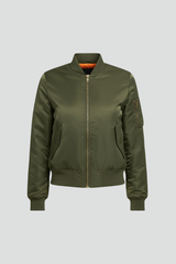 Women’s Jacket with Ribbed Collar and Zippered Pockets