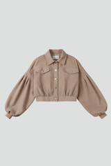 Women’s Jacket with Zip Fastening and Ribbed Hem