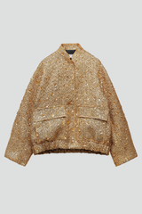 Women’s Jacket with Zipper and Textured Surface