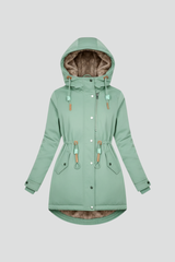 Women’s Parka with Hooded Design and Outer Layer Finish