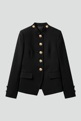Women’s Short Jacket with Button Closure and Side Pockets