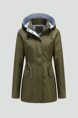 Women’s Trench Coat with Hood and Zip