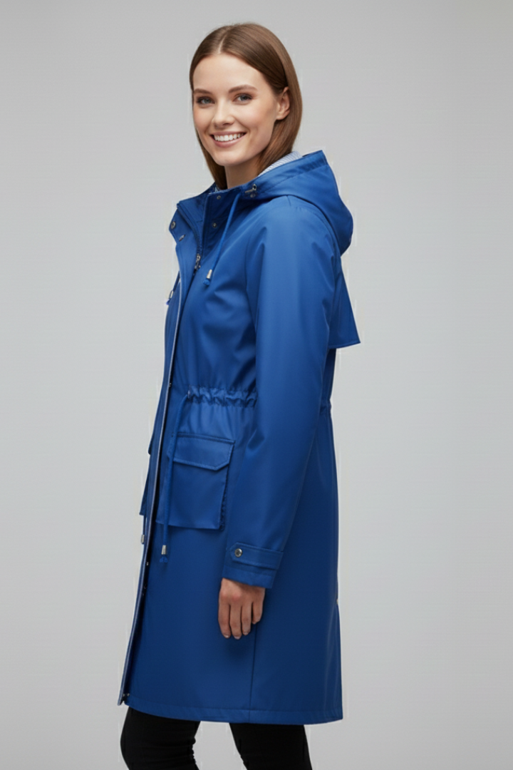Women’s Trench Coat with Hood and Zip