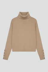 Women’s Turtleneck Jumper with Sleeve Buttons