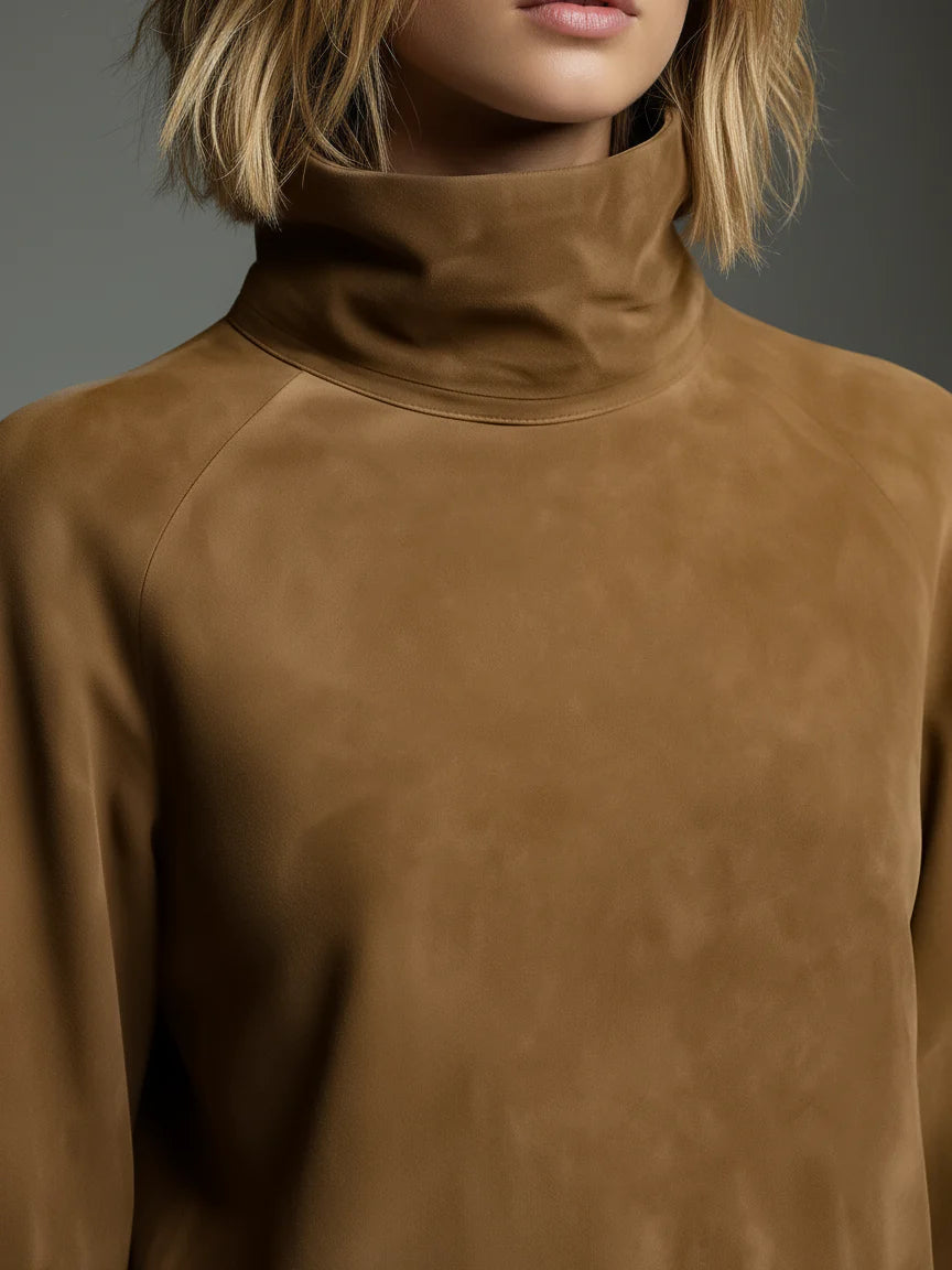 Isabella™ | Suede Turtleneck Mini Dress