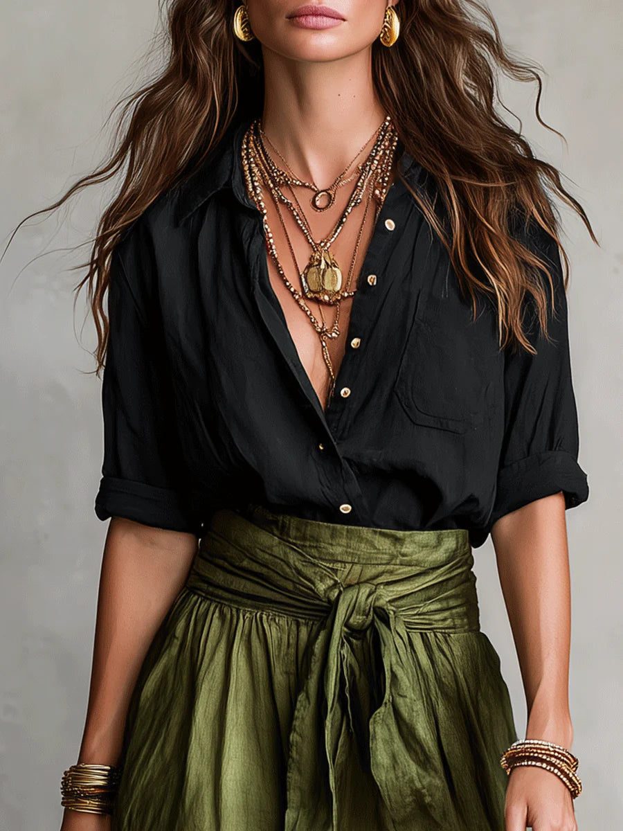 RIVER | Two-Piece Set:Top and Midi Skirt