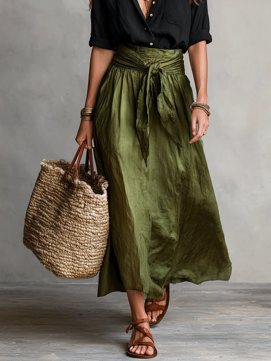 RIVER | Two-Piece Set:Top and Midi Skirt