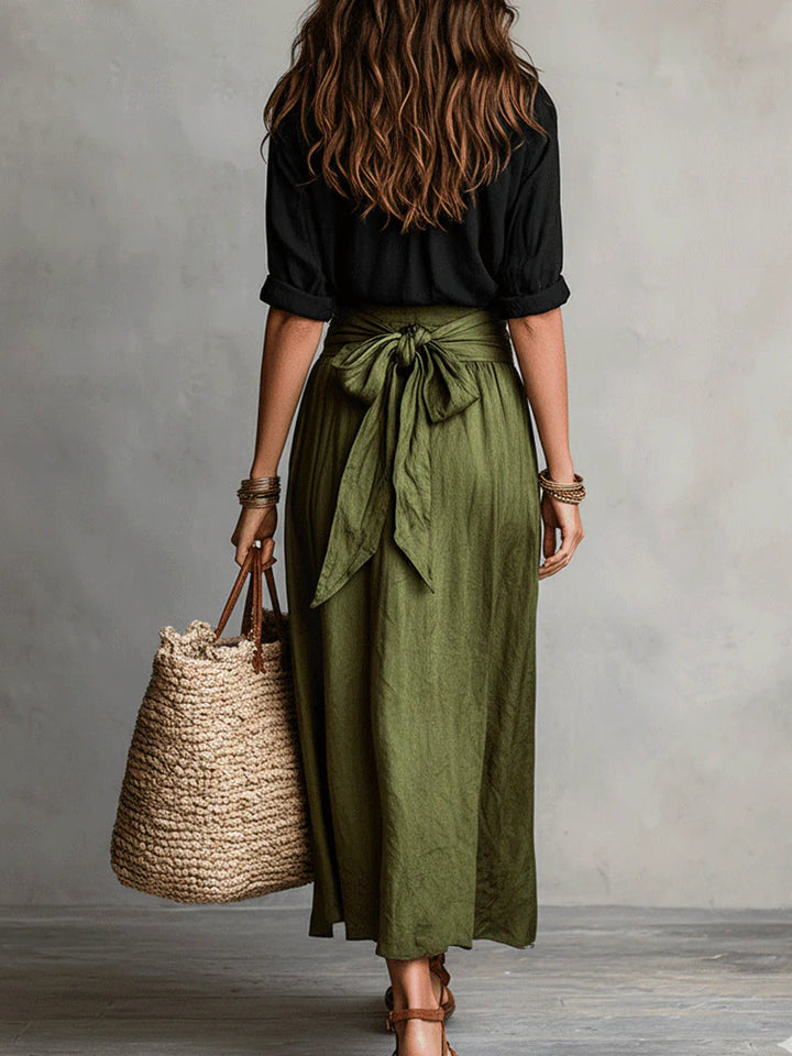 RIVER | Two-Piece Set:Top and Midi Skirt