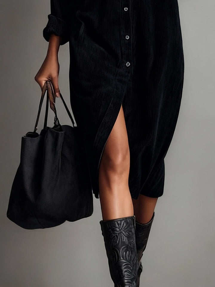 Alyssa™ | Corduroy Midi Dress