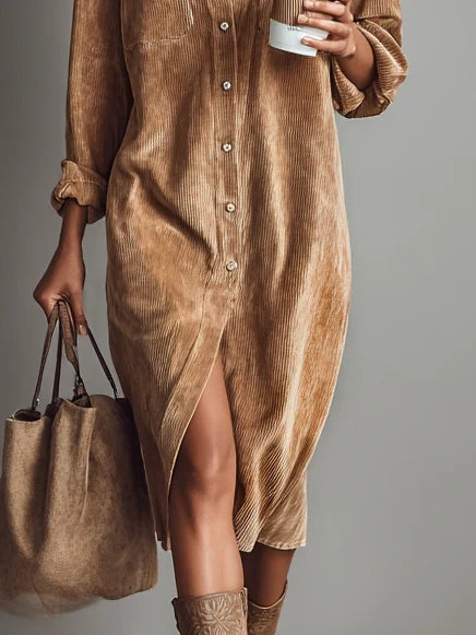 Alyssa™ | Corduroy Midi Dress