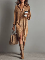 Alyssa™ | Corduroy Midi Dress