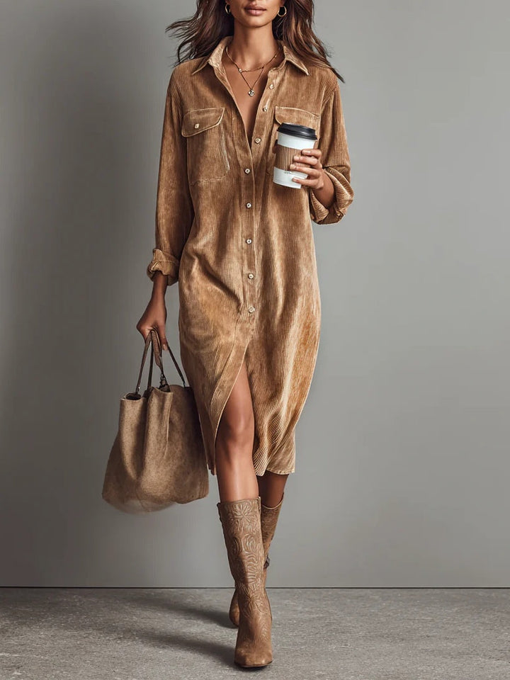 Alyssa™ | Corduroy Midi Dress