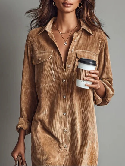 Alyssa™ | Corduroy Midi Dress
