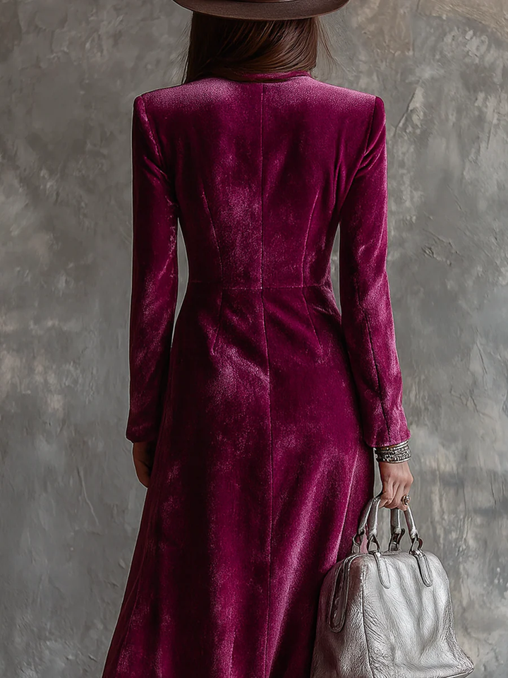 Rachel™ | Button-Down Velvet Maxi Dress