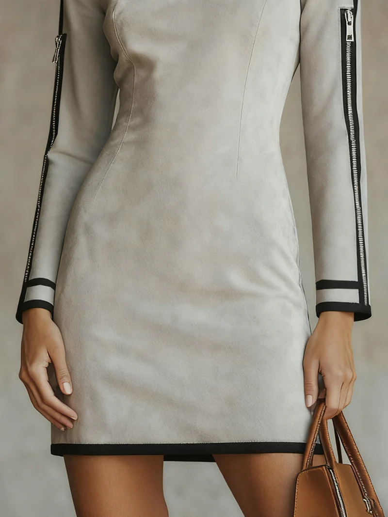 Mia™ | High-neck Zip-up Mini Dress