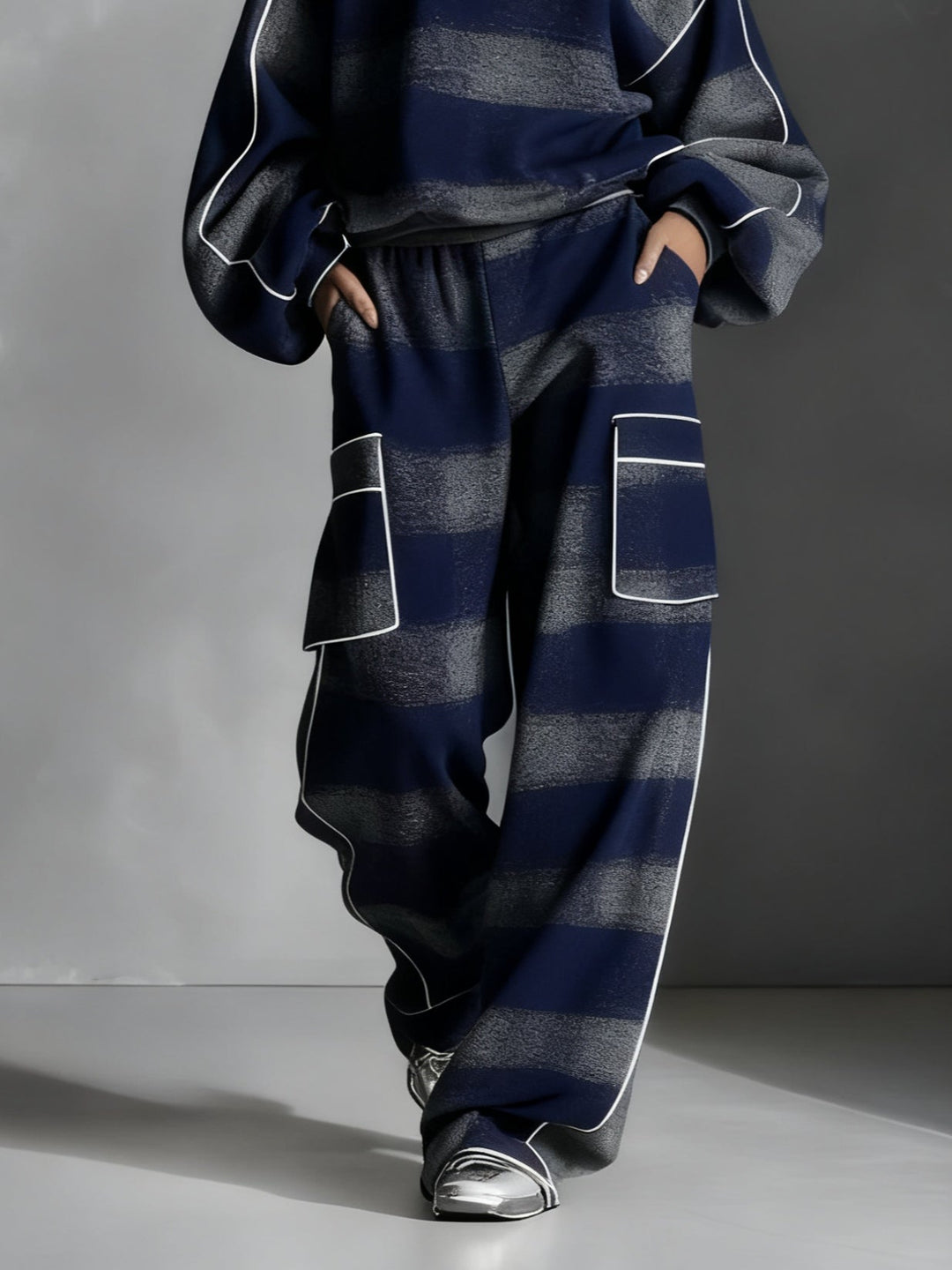 Jessica™ | Color-blocked Sweatshirt And Casual Pants Set