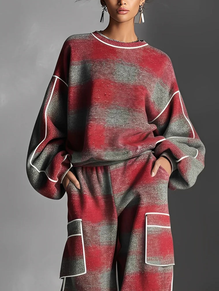 Emily™ | Color-Blocked Sweatshirt And Casual Pants Set