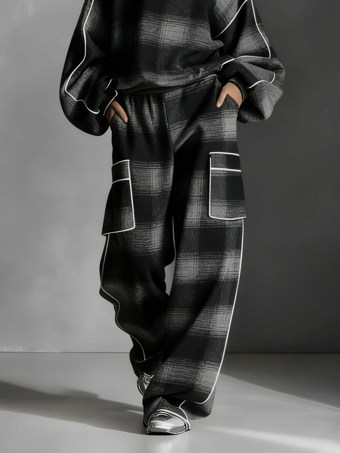 Hannah™ | Color-Blocked Sweatshirt And Casual Pants Set