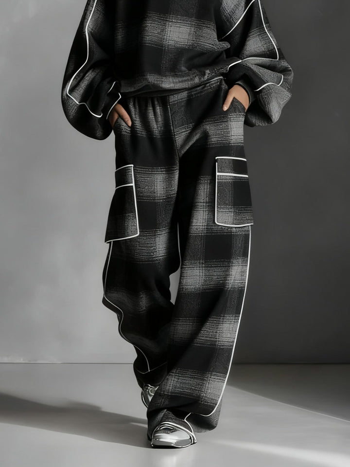 Hannah™ | Color-Blocked Sweatshirt And Casual Pants Set