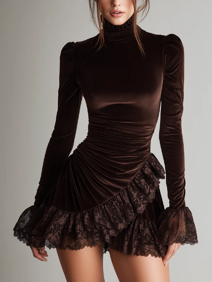 Isabella™ | Velvet Turtleneck Mini Dress