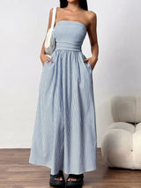 Emma™ | Striped Strapless Maxi Dress