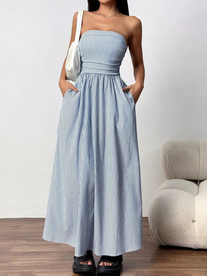 Emma™ | Striped Strapless Maxi Dress