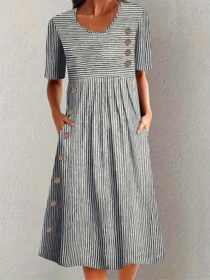 Ava™ | Striped Summer Midi Dress
